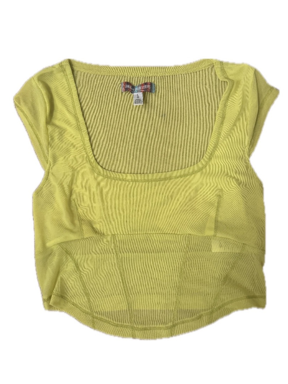 Urban Outfitters Lime Ribbed Square Neck Crop Top